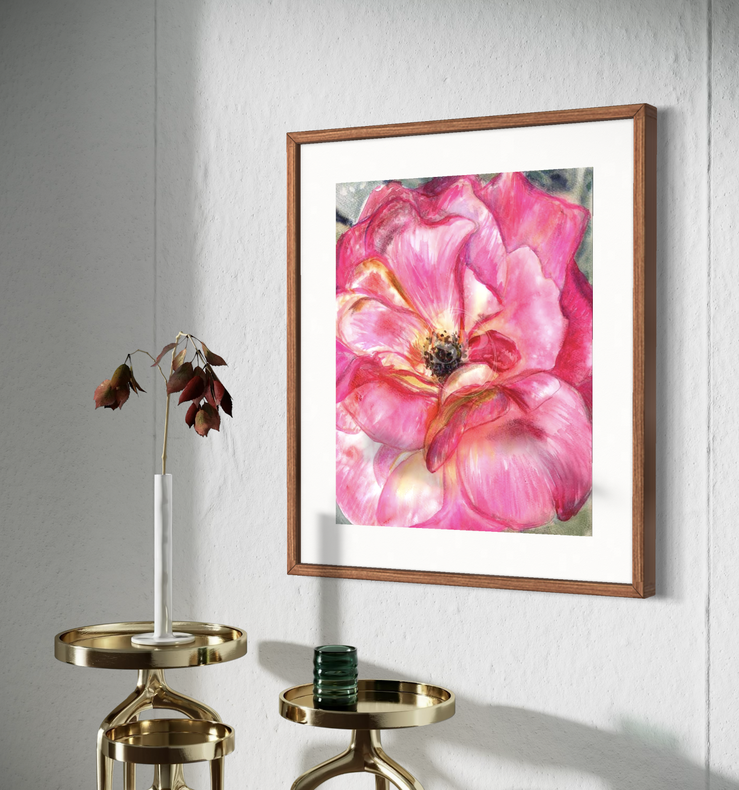 Vibrant Pink Florals | Original Watercolor Painting | 9x12 | 140